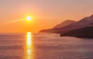 Sunset Boat Tour Sunset boat tour with golden sea views along Himara Coast