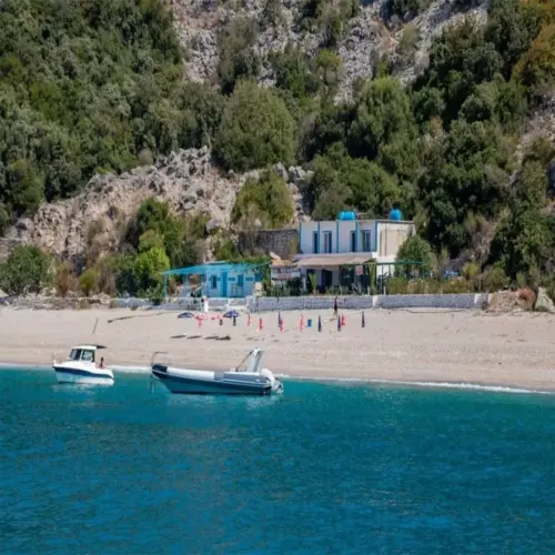 Kroreza Beach with crystal clear turquoise water on the Himara coast